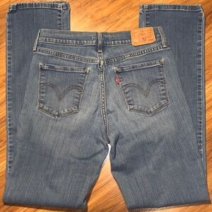 Levi's 505 Straight Leg Classic Blue Jeans w/Stretch